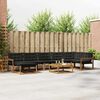 vidaXL Outdoor-Sofagarnitur mit Kissen 22 pcs Nat&uuml;rlich und Schwarz
