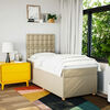 vidaXL Boxspringbett mit Matratze Creme 90x190 cm Stoff