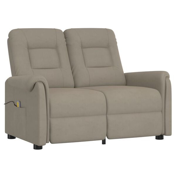 vidaXL Relaxsofa 2-Sitzer Hellgrau Mikrofasergewebe