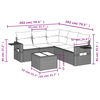vidaXL 6-tlg. Garten-Sofagarnitur mit Kissen Grau Poly Rattan