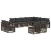 vidaXL Gartensofa-set 12 stk. Grau Poly-Rattan
