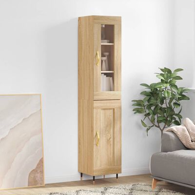 vidaXL Highboard Sonoma-Eiche 34,5x34x180 cm Holzwerkstoff