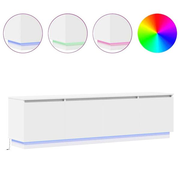 vidaXL LED-TV-Dashboard Wei&szlig; 180 x 38 x 49 cm Holzwerkstoff