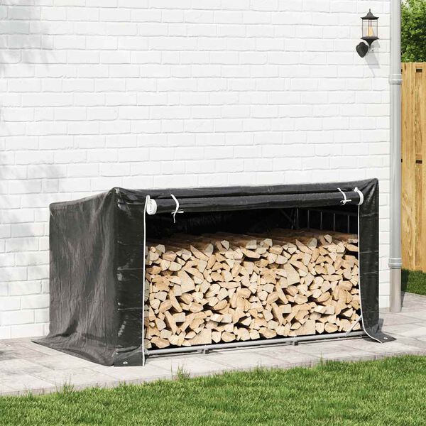 vidaXL Brennholzregal mit Regenschutz 200,5x100,5x110,5 cm