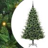 vidaXL K&uuml;nstlicher vorbeleuchteter Weihnachtsbaum mit Kugelset Gr&uuml;n