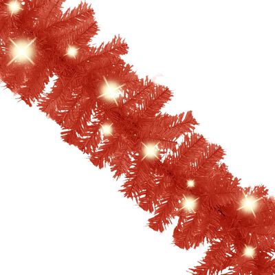 vidaXL Weihnachtsgirlande mit LED 10 m Rot