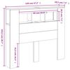 vidaXL LED-Kopfteil Braun Eichen-Optik 120x18,5x103,5 cm Holzwerkstoff