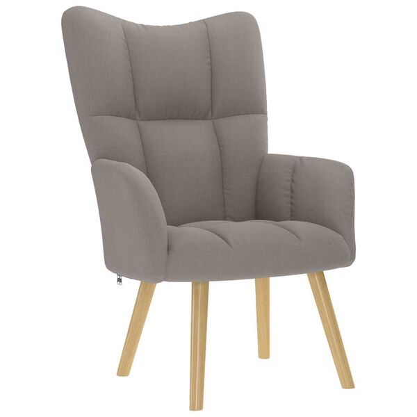 vidaXL Relaxsessel mit Hocker Taupe Stoff