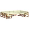 vidaXL Outdoor-Sofagarnitur 9 Stk. Natur und Creme