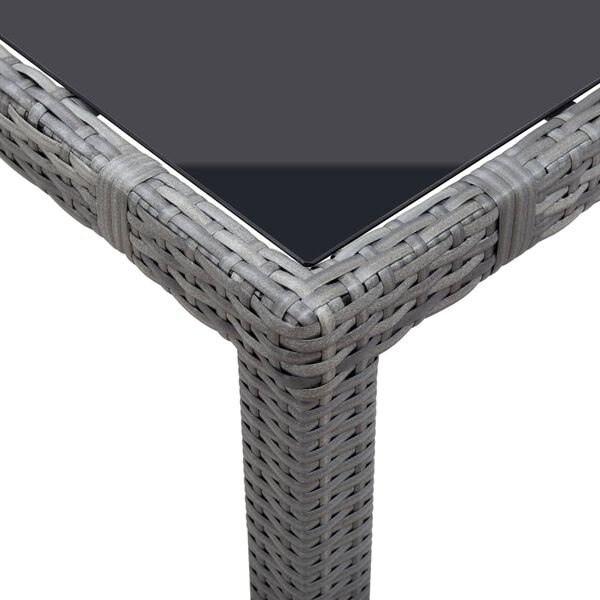 vidaXL 5-tlg. Garten-Essgruppe Poly Rattan Grau