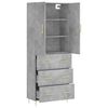 vidaXL Highboard Betongrau 69,5x34x180 cm Holzwerkstoff