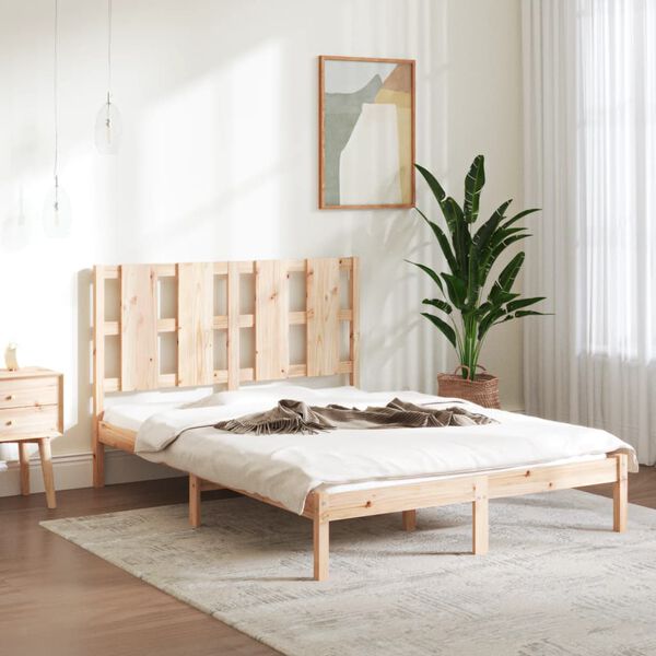 vidaXL Massivholzbett 135x190 cm