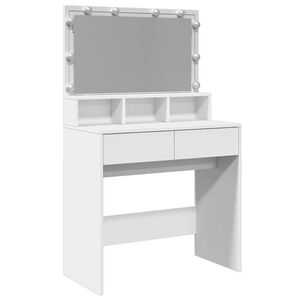 vidaXL Schminktisch mit LED-Beleuchtung Wei&szlig; 80x41x134,5 cm