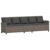 vidaXL 4-tlg. Garten-Sofagarnitur mit Kissen Grau Poly Rattan