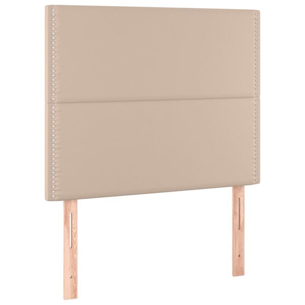 vidaXL LED Kopfteil Cappuccino-Braun 80x5x118/128 cm Kunstleder
