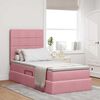 vidaXL Bett mit Stauraum und LED mit Matratze Rosa 90 x 190 cm Samt