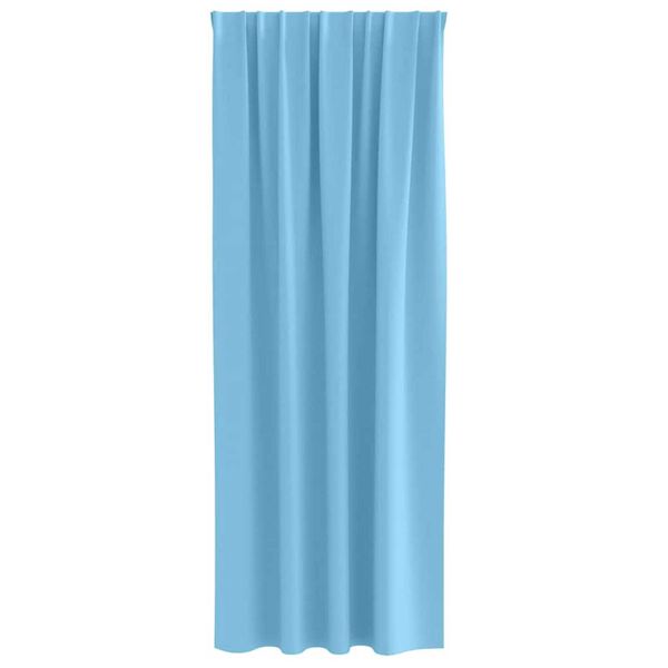 vidaXL Verdunkelungs-Vorh&auml;nge mit Ringen 2 pcs Himmelblau 225 x 140 cm