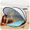 DERYAN Pop-up Strandmuschel XXL 155x133x95 cm Silbern