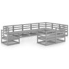 vidaXL 10-tlg. Garten-Lounge-Set Grau Kiefer Massivholz