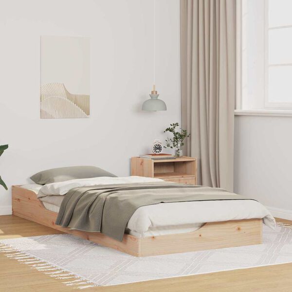vidaXL Bettrahmen Braun 100 x 210 cm Massives Kiefernholz