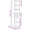 vidaXL Highboard Betongrau 40x42,5x185 cm Holzwerkstoff