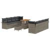 vidaXL Garten-Sofa-Set mit Kissen mit Speicher mit Kissen 11 pcs Grau
