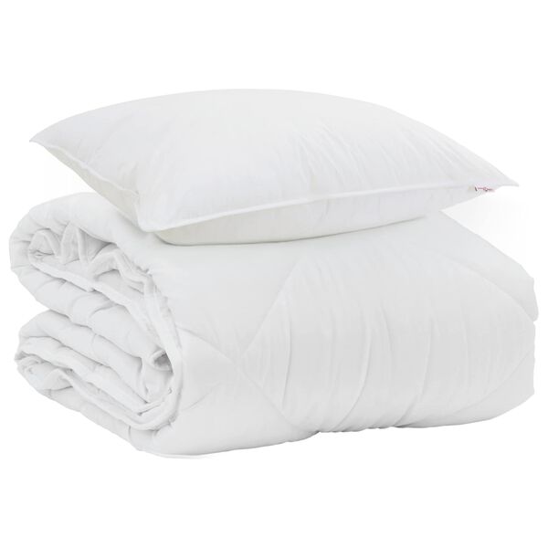 vidaXL Sommerdecke mit Kissen 2 pcs Wei&szlig; Mikrofaser