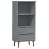 vidaXL B&uuml;cherregal MOLDE Grau 60x35x133,5 cm Massivholz Kiefer