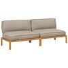 vidaXL Sofa Set mit Kissen Taupe 240 x 92 x 69 cm Massivholz Akazie