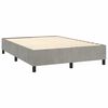 vidaXL Boxspringbett mit Matratze Hellgrau 140x200 cm Samt