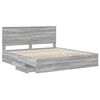 vidaXL Bettrahmen Graues Sonoma 200 x 200 cm Ingenieurs Holz