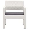 vidaXL Garten-Lounge-Set mit Auflagen 4-tlg. Kunststoff Wei&szlig;