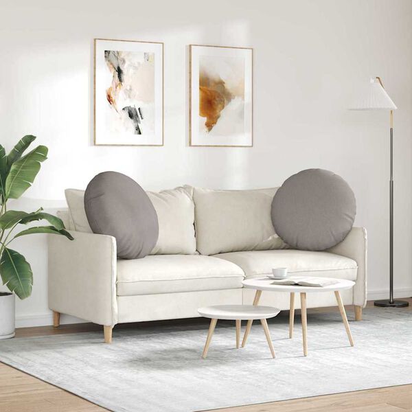 vidaXL Sitzkissen 2 pcs Taupe &Oslash;80 x 29 cm Stoff