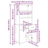 vidaXL Highboard Artisan-Eiche 69,5 x 34 x 180 cm Holzwerkstoff