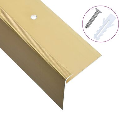 vidaXL Treppenkanten in F-Form 15 Stk. Aluminium 90 cm Golden