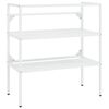 vidaXL Badezimmer-Waschtischgestell mit Waschbecken Weiß Eisen