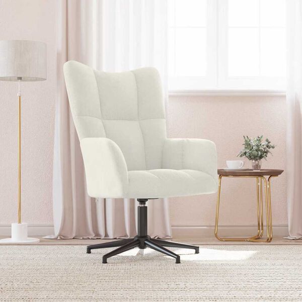 vidaXL Relaxsessel Cremewei&szlig; Samt