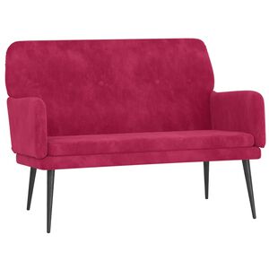 vidaXL Sitzbank Weinrot 108x79x79 cm Samt