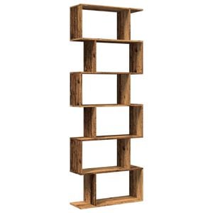 vidaXL Raumteiler-B&uuml;cherregal 6 Etagen Altholz-Optik 70x24x193 cm