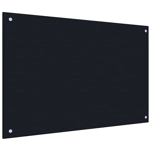 vidaXL K&uuml;chenr&uuml;ckwand 2 pcs Schwarz 90 x 60 cm Geh&auml;rtetes Glas