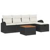 vidaXL Gartensofa-set mit Kissen 6 pcs Schwarz Poly Rattan