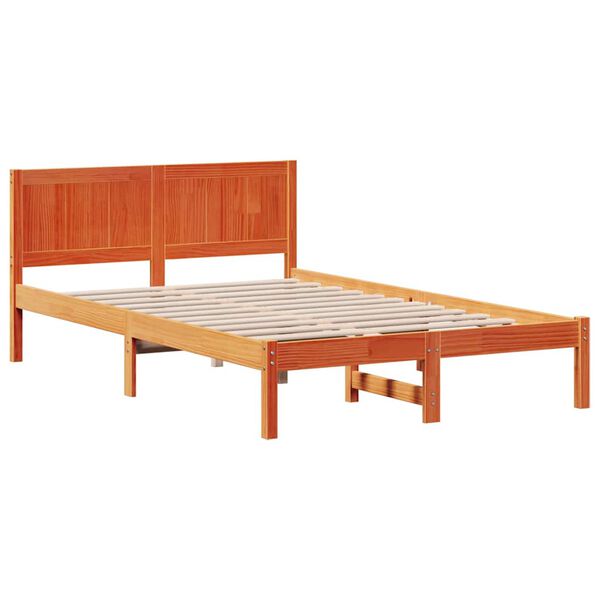 vidaXL Bettgestell Braun 120 x 190 cm Massivholz Kiefer