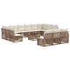 vidaXL Gartensofa-set 14 pcs Beige Poly-Rattan
