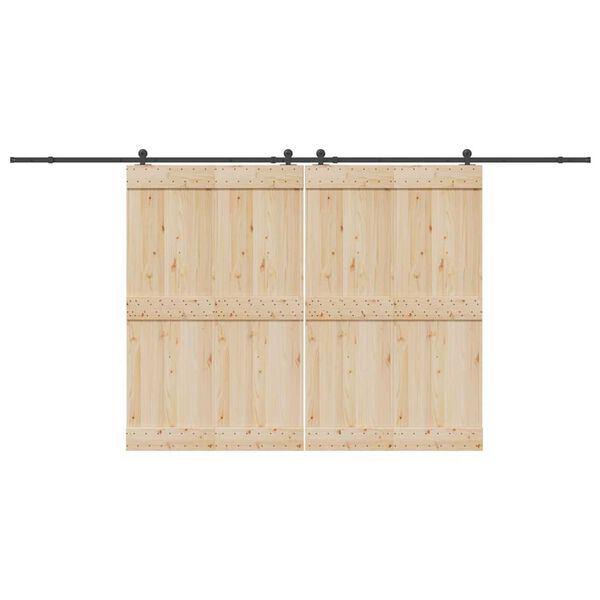 vidaXL Schiebet&uuml;rbeschlag-Set 427 cm Stahl Schwarz