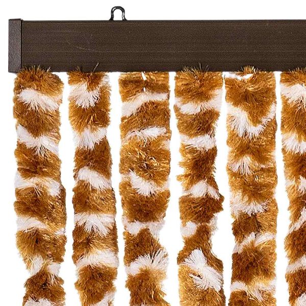vidaXL Insektenschutz-Vorhang Ocker und Wei&szlig; 56x185 cm Chenille