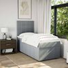vidaXL Boxspringbett mit Matratze Hellgrau 80x200 cm Stoff