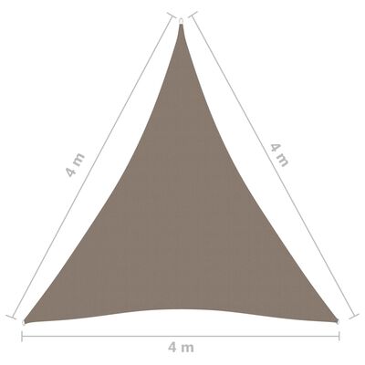 vidaXL Sonnensegel Oxford-Gewebe Dreieckig 4x4x4 m Taupe