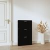 vidaXL Schuhschrank Schwarz 59x17x108 cm Holzwerkstoff