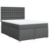 vidaXL Boxspringbett mit Matratze Dunkelgrau 140x190 cm Stoff