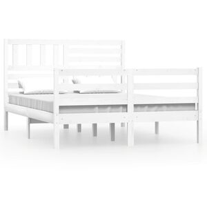vidaXL Massivholzbett Wei&szlig; 120x190 cm
